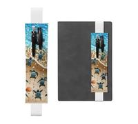 GSGCSBYMLG Turtles on The Beach Printed Leather Pen Holder Bookmark Pencil case