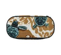 GSGCSBYMLG Turtles on The Beach Printed Pencil Bag Pencil Case Portable Stationery Case