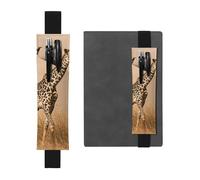 GSGCSBYMLG Two Giraffe Running on The Barren Printed Leather Pen Holder Bookmark Pencil case