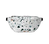 GSGCSBYMLG White terrazzo Printed Crossbody Waist Pack Waist Bag Casual Chest Bag