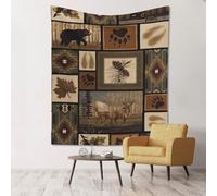 GSGCSBYMLG Wild Animals Retro Farmhouse printed tapestry 60x51in Wall Hanging Aesthetic Tapestry