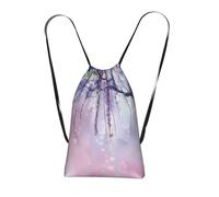 GSGCSBYMLG Wisteria Flowers with Dreamy Colors printed Storage bag with a drawstring backpack Drawstring strap pack