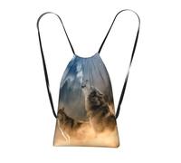GSGCSBYMLG Wolf printed Storage bag with a drawstring backpack Drawstring strap pack