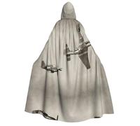 GSGCSBYMLG World War 2 Aircraft Airplane printed Adult Hooded Cloak Unisex Adult Long Cape Robe