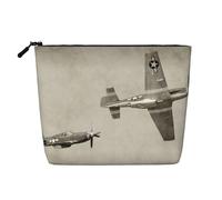 GSGCSBYMLG World War 2 Aircraft Airplane Printed Fake Hemp Makeup Bag Travel Toiletry Bag Organizer Bag
