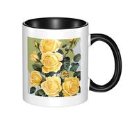 GSGCSBYMLG Yellow Rose Printed Mug Ceramic Mug Ceramic Coffee Cup