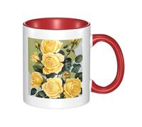 GSGCSBYMLG Yellow Rose Printed Mug Ceramic Mug Ceramic Coffee Cup