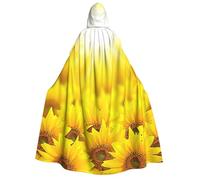 GSGCSBYMLG Yellow Sunflowers printed Adult Hooded Cloak Unisex Adult Long Cape Robe