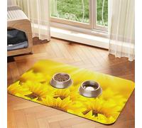 GSGCSBYMLG Yellow Sunflowers printed Pet absorbent leather tablecloth Placemat