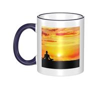 GSGCSBYMLG Yoga Meditation Printed Mug Ceramic Mug Decorative Cup