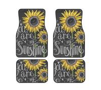 GSGCSBYMLG You Are My Sunshine Sunflower printed Car Floor Mat Set of Four Car Decorative Floor Mats