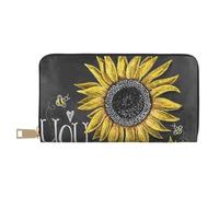 GSGCSBYMLG You are My Sunshine Sunflower Printed Leather Wallet Large Travel Wallet Men Women Zip Clutch Card Holder