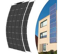 GSHAOBEN 1000W Off Grid Solar Kit 2Pcs 200W 18V Flexible Solar Panel Monocrystalline Pv Module + 40A Controller for Boat Car Motorhome Home Shed 12V Battery Power Charging/2 * 300W