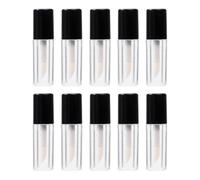 GSHLLO 10 Pcs 1.2ml Clear Plastic Lip Gloss Tubes Small Empty Lip Balm Bottles Travel Size Lipstick Bottles Mini Transparent Refillable Makeup Containers for Cosmetics Black
