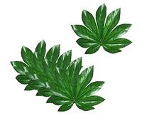 GSHLLO 10 PCS Artificial Green Marijuana Leaf Maple Leaves Fake Leaf for Craft Table Decoration