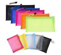 GSHLLO 10 Pcs Small Colored Mesh Zipper Pouches Mini Mesh Zip Storage Bags Tiny Purse Organizer Pouches Portable See Through Toiletry Bags Nylon Makeup Brush Pouch for Home Travel