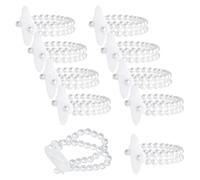 GSHLLO 10 Pcs Wedding Corsage Wristlets Bridal Pearl Wristbands Bride Corsage Bracelet Elastic Pearl Wrist Bands Bridesmaid Flower Wrist Bands for Christmas