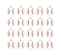 GSHLLO 20 Pcs Metal Alloy Pendant Ball Sport Charms Fitness Theme Charm Jewelry Making Necklace Bracelet Pendant Flatback Ball Pendant for DIY Crafts, 21 x 17 mm, No Gemstone