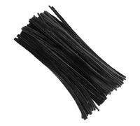 GSHLLO 200 Pcs 0.6 x 30cm Thin Craft Pipe Cleaners Soft Fuzzy Chenille Stems Art and Craft Wire Sticks Halloween Party Pipe Cleaners for Holiday Festival Black