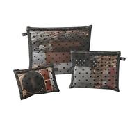 GSHLLO 3 Pcs Heart Mesh Cosmetic Bags Heart Pattern Makeup Bags Mesh Cosmetic Cases Zipper Nylon Makeup Pouches Mesh Toiletry Cases Portable Travel Organizing Pouches Black