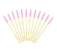 GSHLLO 50 Pcs Eyelash Mascara Wands Make Up Mascara Brushes Eye Lash Extension Brushes Eyebrow Makeup Brush Wands Spoolie Eyelash Brushes Lash Applicator Brushes with Bamboo Handle Pink