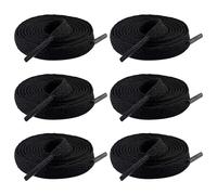 GSHLLO 6 Pairs Flat Stretch Shoelaces Sneakers Shoe String Stretchy Boot Shoelaces Replacement Shoe String Long Shoes String, Black, length 1.2m, width 8mm