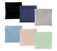 GSHLLO 6 Pcs Small Squeeze Top Bags Pocket Cosmetic Pouches Mini Makeup Storage Pouches No Zipper Cosmetic Bags Portable Travel Make Up Bags for Women Girls Color 1