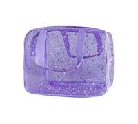 GSHLLO Large Holographic Star Makeup Bag Waterproof Toiletry Carry Pouches Cases Clear Cosmetic Bags Make up Storage Pouch See Through Bathroom Bag Travel Transparent Bath Organizer with Zipper