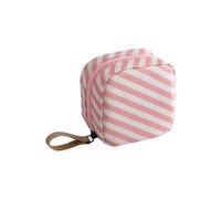 GSHLLO Sanitary Napkin Storage Bag Menstrual Pad Zipper Bag Portable Period Kit Bag Tampon Storage Pouch Cosmetic Organizer Pouch for Teen Girls Women, Pink Stripe, 9 x 5.5 x 9 cm, Bag