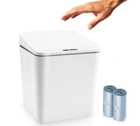 Gshmzely 6L Sensor Bin - Automatic Food Waste Caddy with Folding Lid - Touchless Kitchen Countertop Trash Can for Small Spaces, Office, Car and Cupboard - Motion Activated Small Rubbish Bin