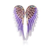 GSHOPVV Fashion Purple Large Guardian Angel Wings Brooch Pins for Women Girl, Metal, rhinestone