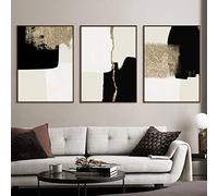 GSHRED Abstract Beige Black Gold Minimalist Posters Wall Art Canvas Paintings Print Picture Living Room Interior Home Decoration Frameless 50×70cm×3pcs