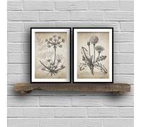 GSHRED Botanical Posters And Prints Rustic Farmhouse Wall Art Canvas Painting Plants Pictures For Living Room Home Wall Decor Unframed 30×40cm×2pcs