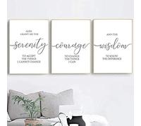 GSHRED Christian Quotes Prayer God Poster Serenity Prayer Painting Courage Wisdom Typography Wall Art Picture Home Decor Canvas Prints Unframed 30×40cm×3pcs