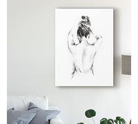GSHRED Female Line Drawing Art Canvas Painting Abstract Woman Back Print After Bath Minimalist Poster Bathroom Picture Home Decor Unframed 40×50cm