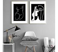 GSHRED Pablo Picasso Kiss Print Picasso Gallery Wall Art Canvas Poster And Prints Black White Abstract Art Painting Pictures Home Decor Unframed 30×40cm×2pcs