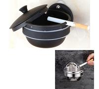 GSHUPIOU Stainless Steel Modern Black Wall Hanging Ashtray Outdoor Ashtray For Public Places In Hotel