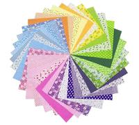 GSHUR 25cm x 25cm Patchwork Fabric Bundles for DIY Craftwork Sewing, Cotton Pattern Floral Fabric for Art Craft Cotton DIY (35pcs)