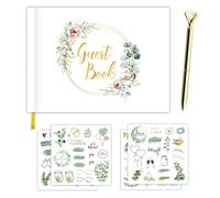 GSHUR Wedding Guest Book, Hardcover, Thick Paper, Vintage Guest Book for Wedding, Anniversaries, Birthdays, Christening, Wedding Book, Wedding Album