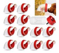 GSHWXD 12PACK No Waste Chicken Feeder Ports - DIY Chicken Feeder Kit with Hole Saw - Chicken Feeder Cups for Bucket,Barrels,Bins,Troughs