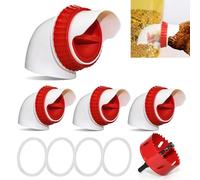 GSHWXD 4PACK No Waste Chicken Feeder Ports - DIY Chicken Feeder Kit with Hole Saw - Chicken Feeder Cups for Bucket,Barrels,Bins,Troughs