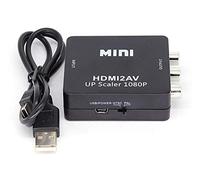 Gshy HDMI to RCA 1080P HDMI to AV 3RCA Composite Audio Video Converter Support NTSC PAL with USB Power Cable Black