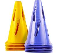 GSi Agility Training Wind-Resistant Cones/S-Slit Design, 12 Cones in 2 Colors /9 Inch Height/Cones for Training, Sports Drills & Field Marking
