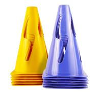 GSi Agility Training Wind-Resistant Cones ? S-Slit Design ? 12 Cones in 2 Colors ? 9 Inch Height ? Cones for Training, Sports Drills & Field Marking