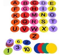 GSi Colorful Spot Markers Anti Slip Skid Rubber Dots for Drills and Training School Teaching (8 inch), Assorted Bright & Neon Colors (Alphanumeric Combo)