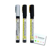 GSI Creos Gundam Marker EX Chrome Silver, White Gold, Yellow Gold 3-Marker Set XGMS100 & Sticky Note Set XGM100,XGM07,XGM08 Paint for Plastic Models