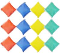 GSi Kids Play Equipment - Mini Bean Bags Cotton/Nylon 12 pack & Rainbow Play Parachute for Physical Education, Cooperative Games, Gymnastics, Outdoor & Classroom Activities, for Ages 4 Years and Older