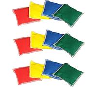 GSi Kids Play Equipment - Mini Bean Bags Cotton/Nylon 12 pack & Rainbow Play Parachute for Physical Education, Cooperative Games, Gymnastics, Outdoor & Classroom Activities, for Ages 4 Years and Older