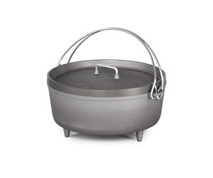 GSI Outdoors 10-Inch Hard Anodized Dutch Oven | Heavy-Duty, Non-Reactive, Rust-Free | Perfect for Open Fire, Camp Coals, Home Oven Use | Dutch Oven for Sourdough Bread, Stews, Soups and More