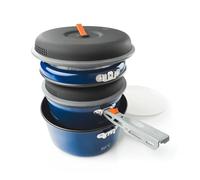 GSI Outdoors Bugaboo Base Camper Medium, High-Efficiency Cookset - Ceramic Non-Stick Coated, Includes 3L & 2L Pots, 8" Fry Pan, Accessories